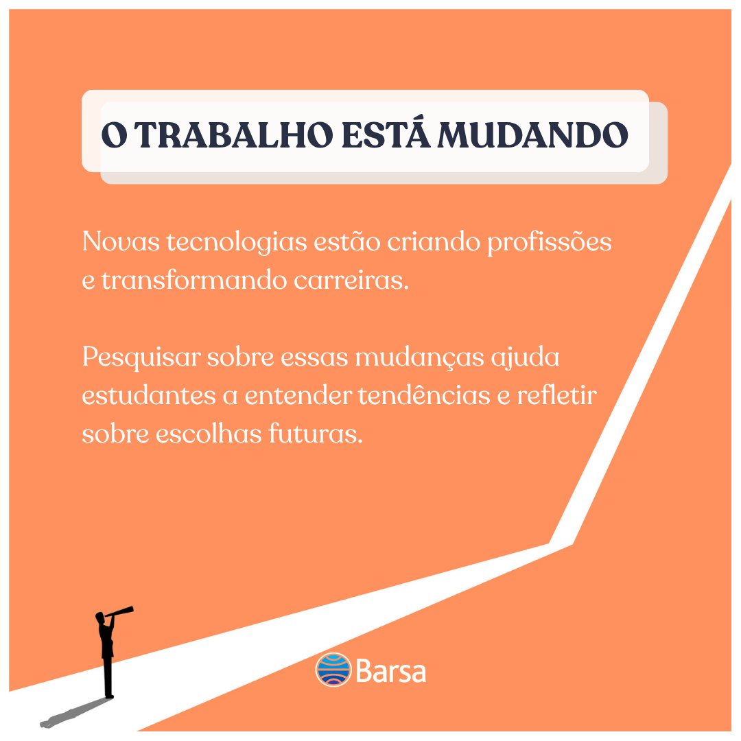 Barsa_ofc's tweet photo. Pensar no futuro também é aprender a pesquisar e refletir sobre o presente. Que tal explorar novas possibilidades com a turma?
#BarsaNaRede #Educação #ProfissõesDoFuturo #Pesquisa https://t.co/POitu6l9cd