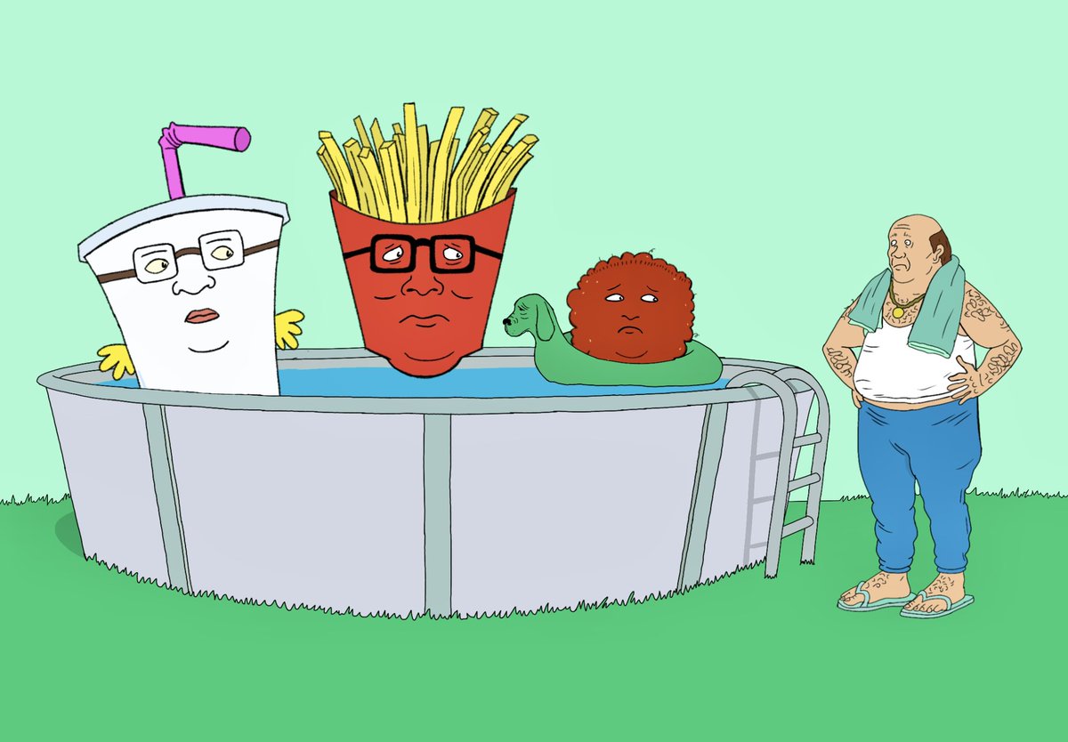 lukasdrawsart's tweet photo. the aqua hills frequently use bill's pool without his permission https://t.co/AUwXKYUx7O