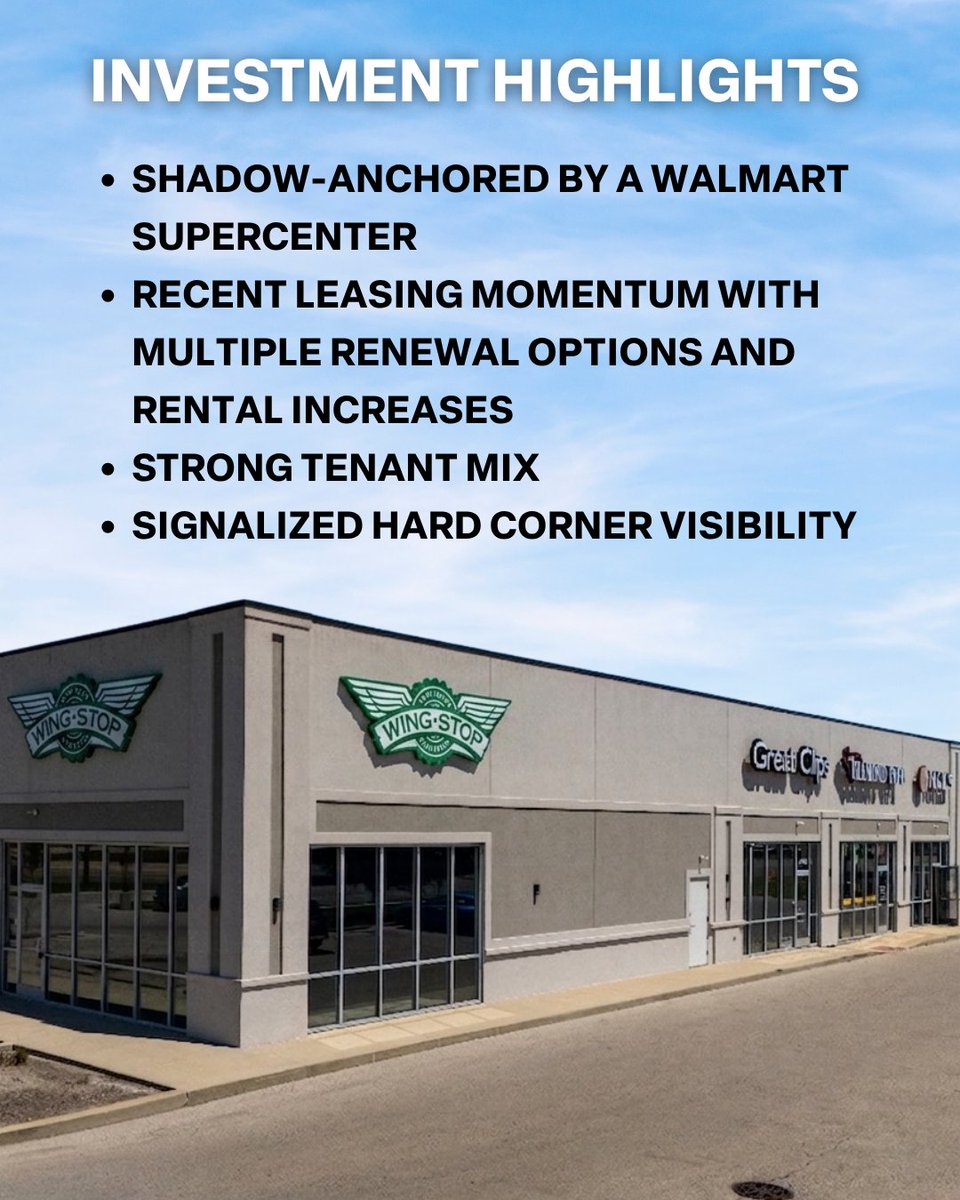QuantumChicago's tweet photo. JUST LISTED: Streator Commons is a fully leased outlot to Walmart Supercenter, ideally positioned at a signalized hard corner in Streator with excellent visibility and strong traffic counts.

Contact our team today for the full offering memorandum.

#QREAdvisors #CRE #Investment https://t.co/dY1ELQB3kg