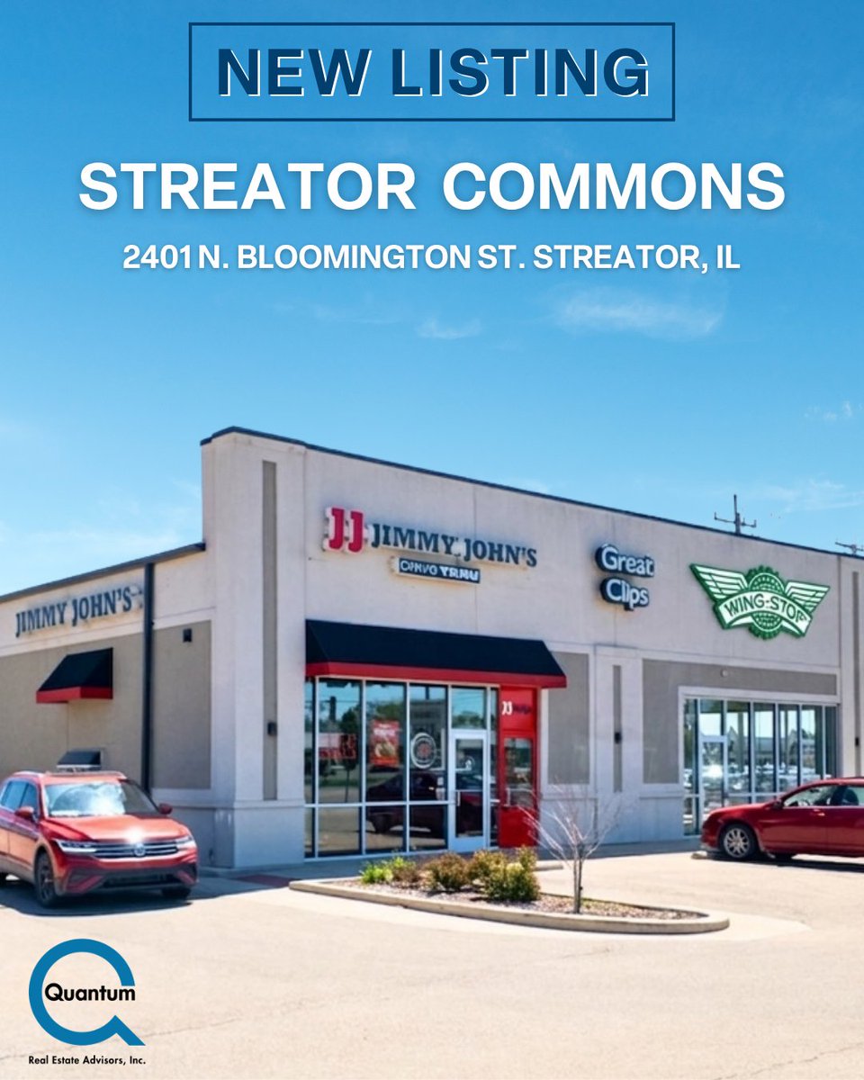 QuantumChicago's tweet photo. JUST LISTED: Streator Commons is a fully leased outlot to Walmart Supercenter, ideally positioned at a signalized hard corner in Streator with excellent visibility and strong traffic counts.

Contact our team today for the full offering memorandum.

#QREAdvisors #CRE #Investment https://t.co/dY1ELQB3kg