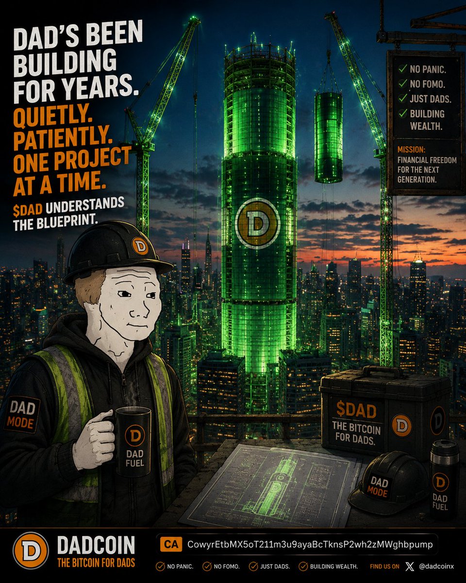 SimopLabs's tweet photo. @cryptocom Dad’s been building for years
Quietly
Patiently
One project at a time🛠️
$DAD understands the blueprint https://t.co/iuQ63UxXi6