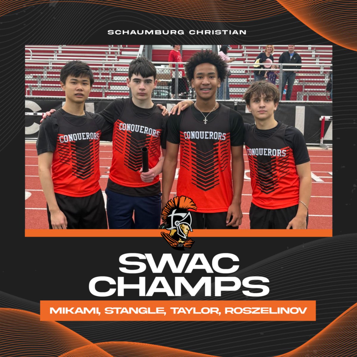 ConquerorNation's tweet photo. Shoutout Wednesday!  
Huge congratulations to our Junior High Boys 4×100m Relay for capturing the SWAC Conference Championship earlier this week in a dominant, school‑record 51.34 — winning by more than 2 seconds.
Conqueror speed on full display🔥 https://t.co/8VzNY4VzAB