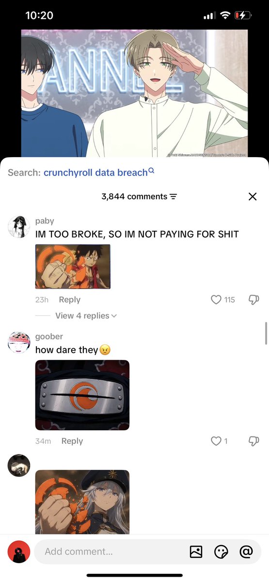 eeyitopee's tweet photo. People on TikTok calling Crunchyroll greedy for taking down pirate sites 😭😂

Like I get why people pirate anime sometimes, but acting shocked that the company licensing the shows wants those sites gone is funny😂😂 https://t.co/lcLflWOdEe