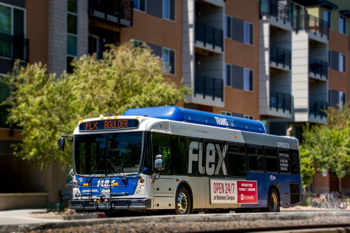 RideTransfort's tweet photo. Schedule change to FLEX from Boulder – beginning Monday 5/18, the first Northbound departure will leave 18th&amp; Euclid at 7:00 a.m. (10- minutes earlier) Monday - Friday. View schedules at https://t.co/l2dZEfOLlU https://t.co/ciyh0ZG6AY