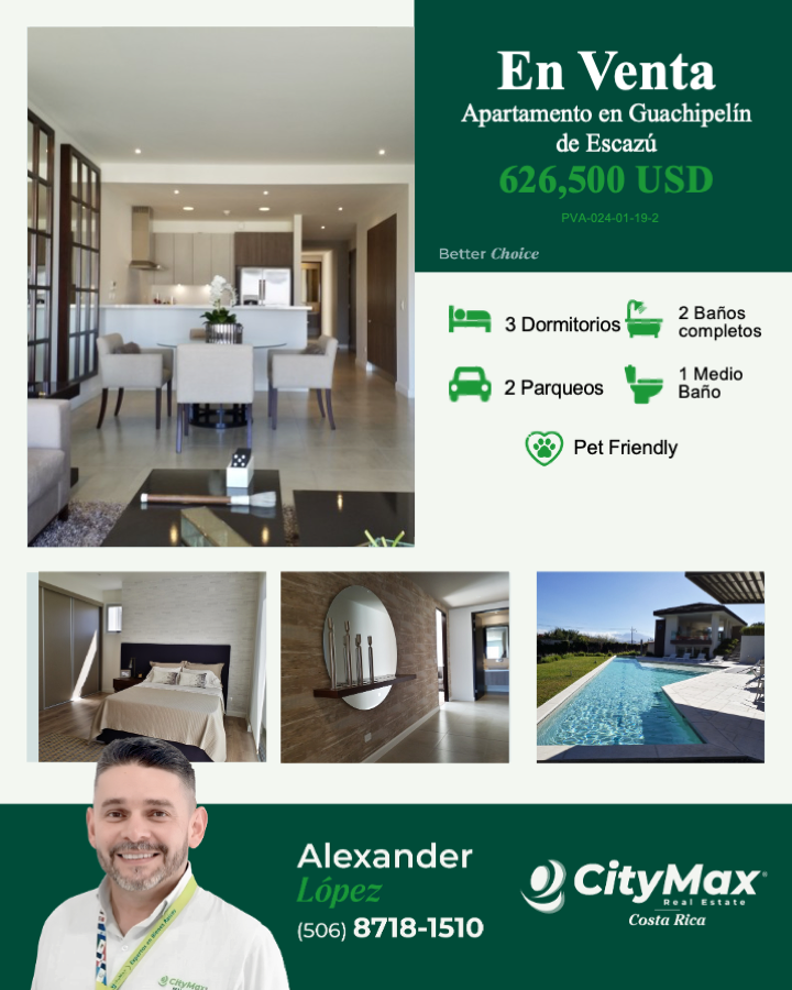 AlexLM187181510's tweet photo. 🏡 Apartamento en Venta | Guachipelín de Escazú

📐 232 m² total | 193 m² habitables
🛏️ 3 habitaciones + 4ta habitación de servicio
🛁 3 baños + baño de visitas
🚗 2 parqueos | 📦 bodega

📍 Excelente ubicación cerca de Ruta 27, colegios y comercios
📲 Contáctanos. https://t.co/j2fQ9bwGq5
