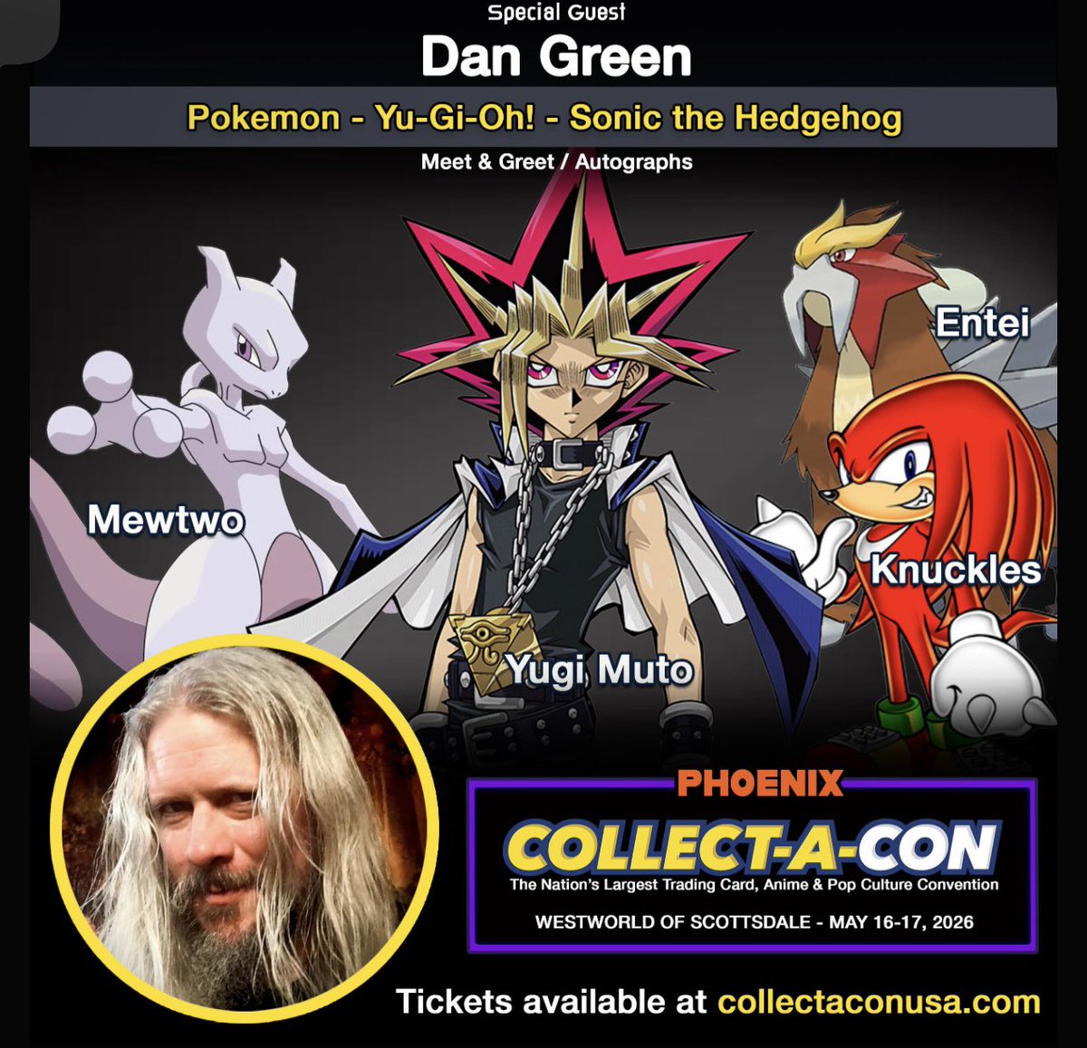 DanGreenVoices's tweet photo. Let your fandom be reborn in Phoenix!!! The ever-reliable Collect-A-Con is doing their first show there this weekend!! https://t.co/J9LJ6bLsDm