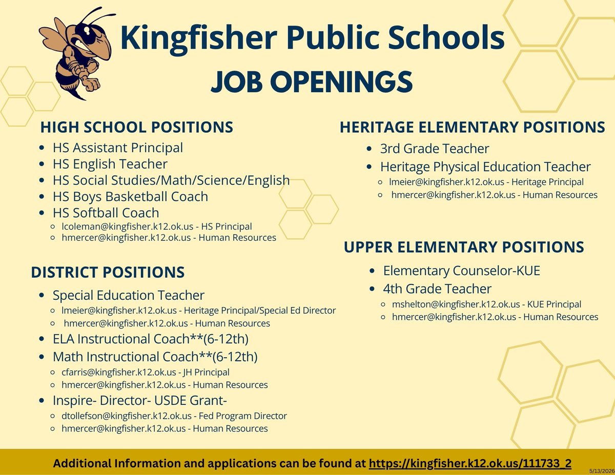 KINGFISHERHIGH's tweet photo. KPS Job Openings https://t.co/rGrkcvEWhD via @ParentSquare https://t.co/IJaeZcAFGk