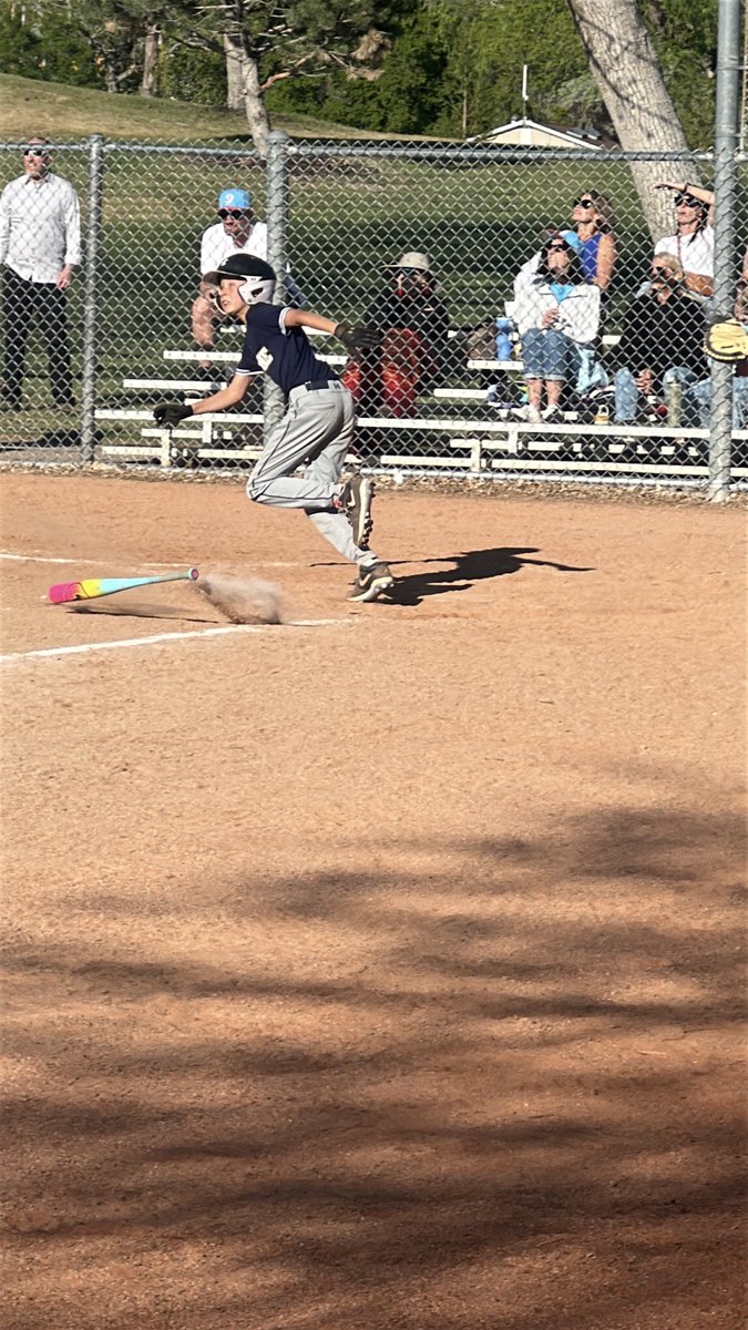RileyJensen's tweet photo. Game 2: First at-bat, called strike three on a pitch that missed by 3-4 ball widths. Tears again.  Before I can say anything he looks at me and goes:
“It’s how you respond… right?”  Next at-bat: first homer of his life. 3 RBI.
At-bat after that: second homer. 2 more RBI. https://t.co/Gd7XJ5NGkP