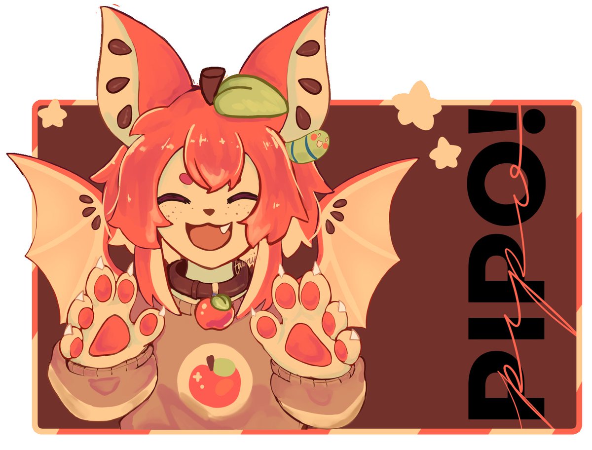 tauliist's tweet photo. Last month I drew a character belonging to Mushies on toyhouse ! They are a fruit bat 🍎🧡 https://t.co/NDTibtputB