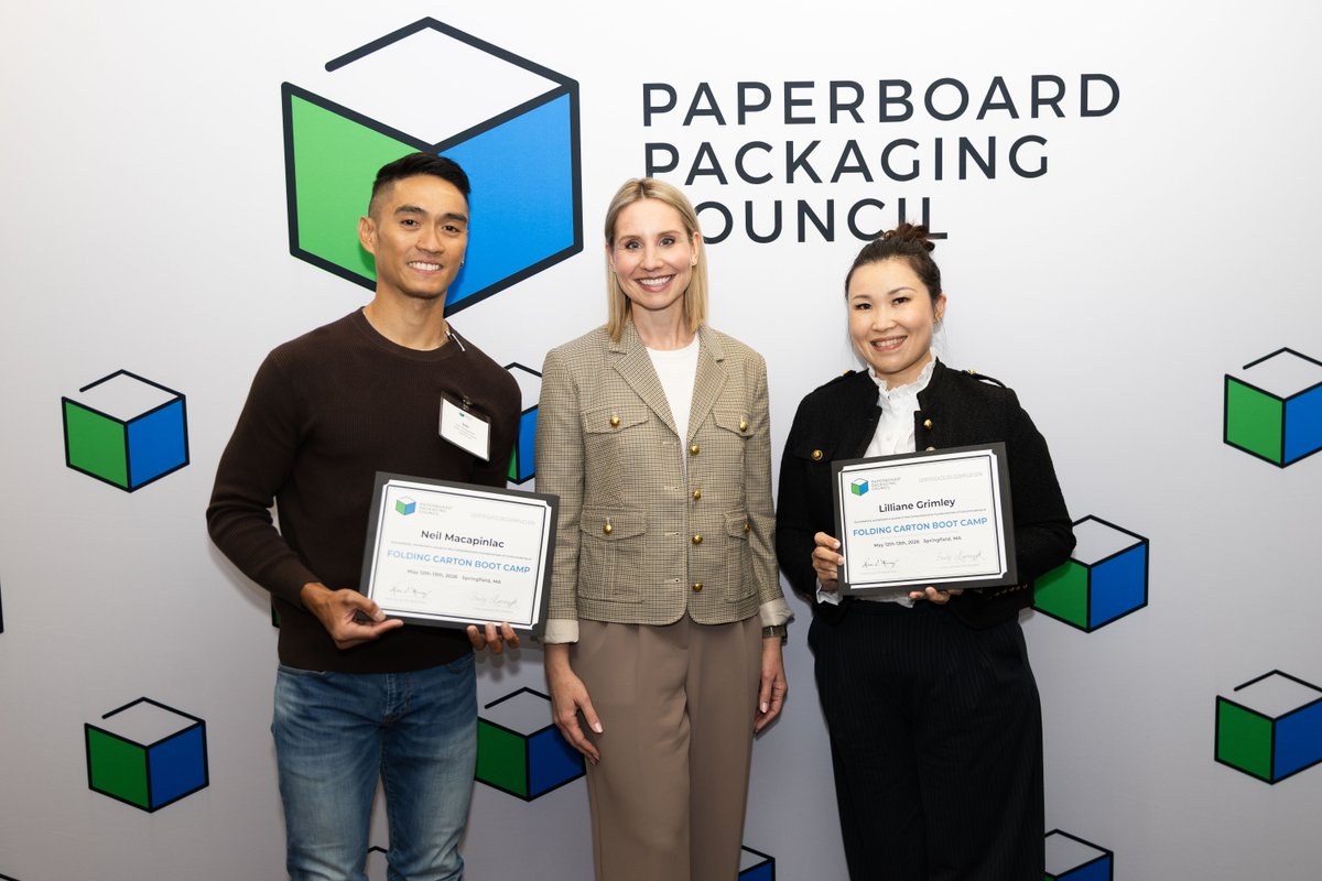 paperboardpkg's tweet photo. Another Boot Camp in the books!

Over the past few days, attendees explored the folding carton process from fiber and printing to finishing and converting. Congratulations to this Spring’s PPC Folding Carton Boot Camp graduates! #FoldingCartonBootCamp https://t.co/uS0W4noynv