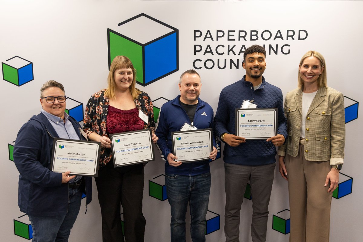 paperboardpkg's tweet photo. Another Boot Camp in the books!

Over the past few days, attendees explored the folding carton process from fiber and printing to finishing and converting. Congratulations to this Spring’s PPC Folding Carton Boot Camp graduates! #FoldingCartonBootCamp https://t.co/uS0W4noynv