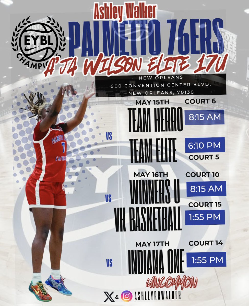 ashleyrrwalker's tweet photo. College coaches come check me out in NOLA this weekend!! @palmetto76erawe @NALadyJacketsBB https://t.co/wSN7iWIPYv