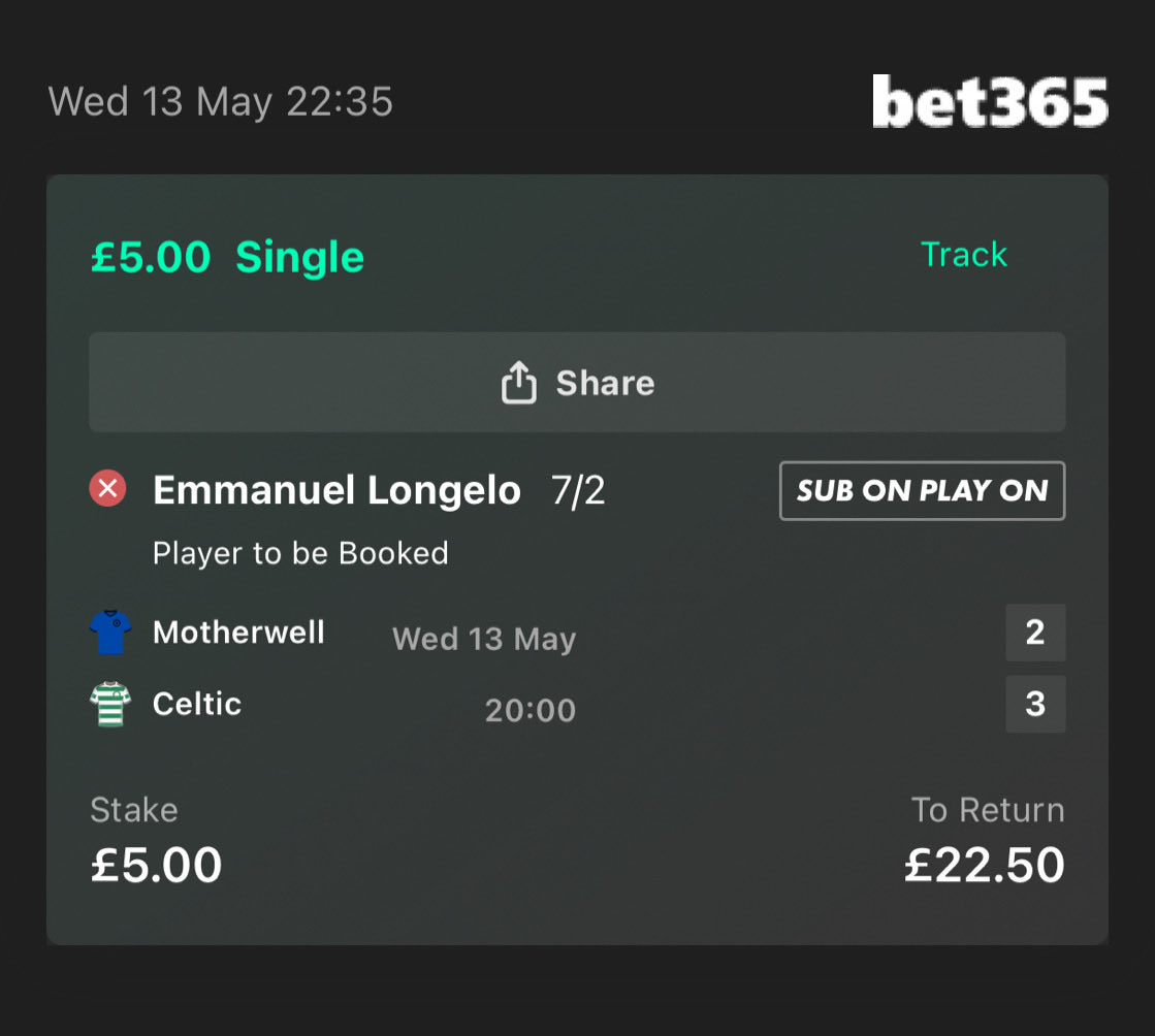 KierenStfc's tweet photo. @bet365help he got booked why aren’t you paying this out?? https://t.co/6yWNGqib2t