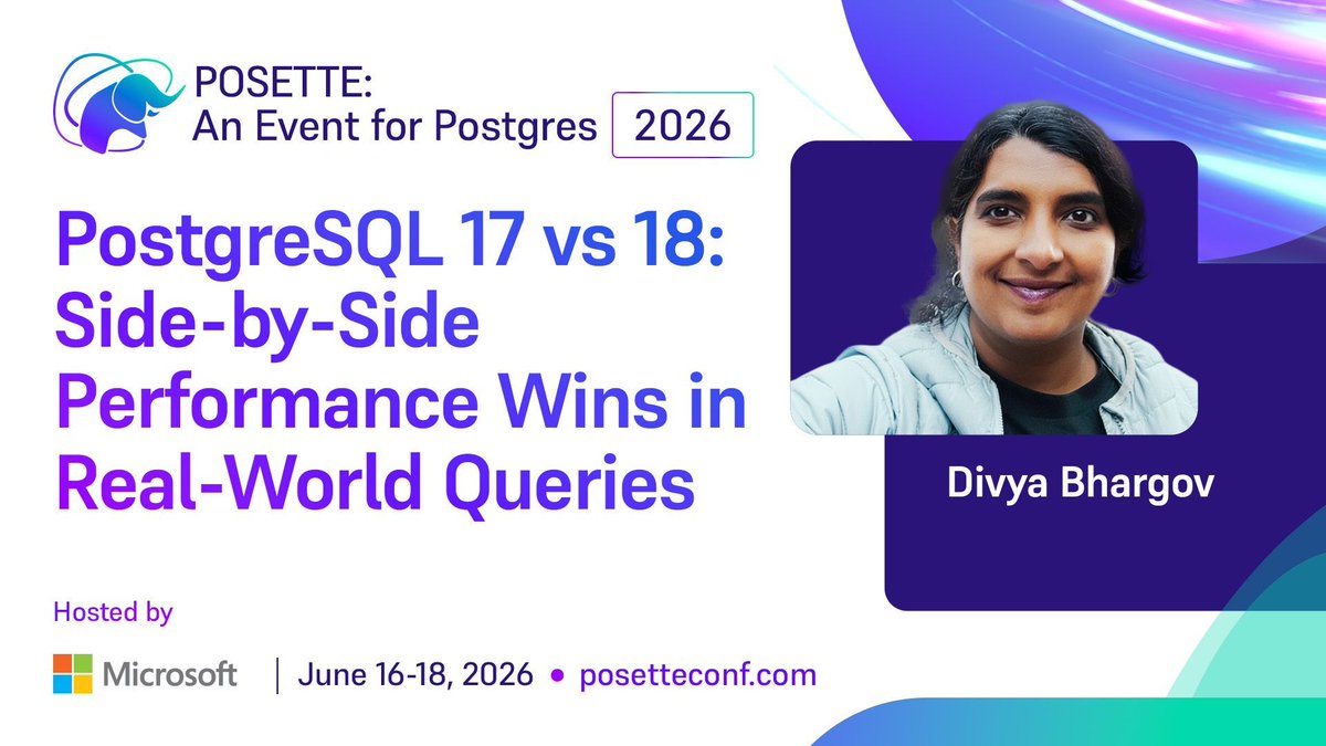 POSETTE: An Event for Postgres 🌟 🎥 #PosetteConf tweet media