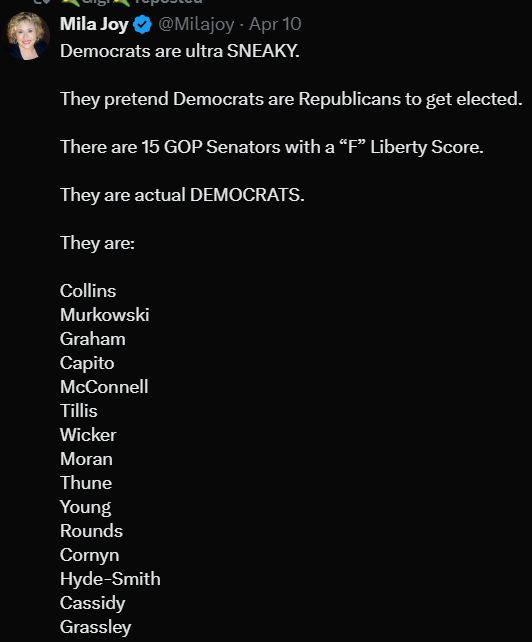 firstallegiance's tweet photo. @ScottPresler @LeaderJohnThune #IsALiar. POS has An "F" Liberty score. Its Official ! @SenRickScott https://t.co/YGkzq0QRfI