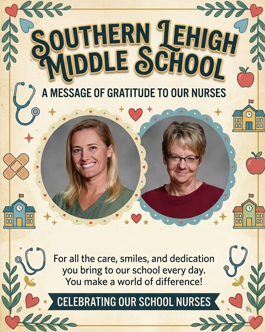SlmsSpartans's tweet photo. We delayed celebrating our Nurses by a week, so they could get a day all to themselves! SLMS thanks Ms. Angstadt &amp; Ms. Reiser for all they do to care for us and keep us healthy and safe! https://t.co/f3PDYTq6eK