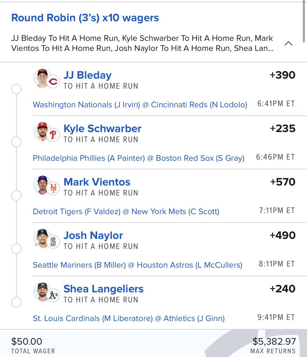 Let’s gooooo! @StayCashinShow Staff Home Run Parlay O The Day! Parlay ...