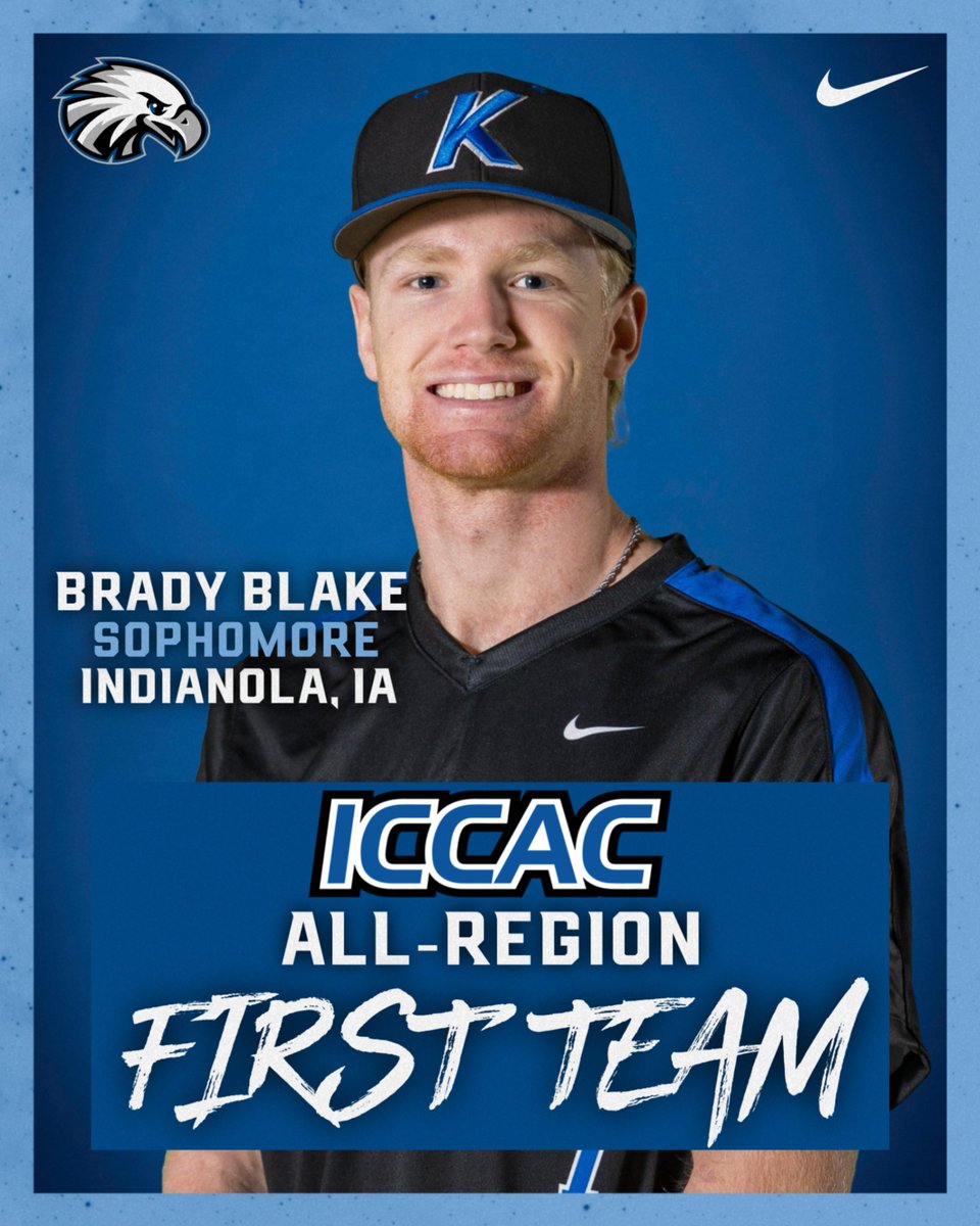 KirkwoodEagles's tweet photo. ＢＡＳＥＢＡＬＬ

Congratulations to Brady Blake on being named ICCAC First Team All-Region!

#GoEagles🦅⚾️ | 
@KCC_BSB https://t.co/IV3euhVR7i