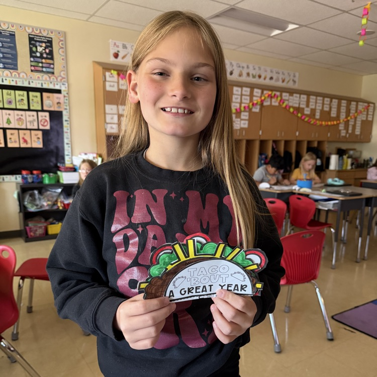 OESMustangs's tweet photo. “TACO ‘BOUT A GREAT YEAR!” 
Second grade wrote about their 2nd grade year with a fun activity. https://t.co/60OGxX8r1z