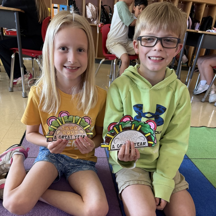 OESMustangs's tweet photo. “TACO ‘BOUT A GREAT YEAR!” 
Second grade wrote about their 2nd grade year with a fun activity. https://t.co/60OGxX8r1z