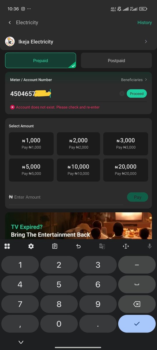 Juicyslimz's tweet photo. @IkejaElectric hi I've been trying to teach my prepaid unit and I'm getting this error. Pls assist https://t.co/Z8HotkgLd1