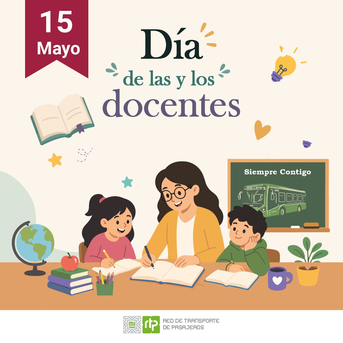 RTP_CiudadDeMex's tweet photo. Hoy reconocemos a quienes inspiran, enseñan y transforman vidas con cada lección. 📚✨

Desde #MIRTP agradecemos su dedicación, paciencia y compromiso para construir un mejor futuro a través de la educación. #RTPSiempreContigo https://t.co/46y3GcGglw