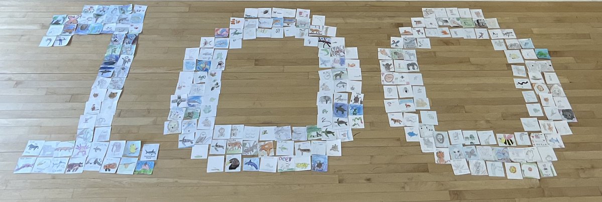LAParnwell's tweet photo. 🎉 Celebrating 100 years of Sir David Attenborough! 🌍
Our children created drawings of their favourite animals, bringing them together to form a giant “100” 🐾💚 A wonderful tribute to a true inspiration to love and protect our planet.
#Attenborough100 #SirDavidAttenborough https://t.co/WfM050rLN1