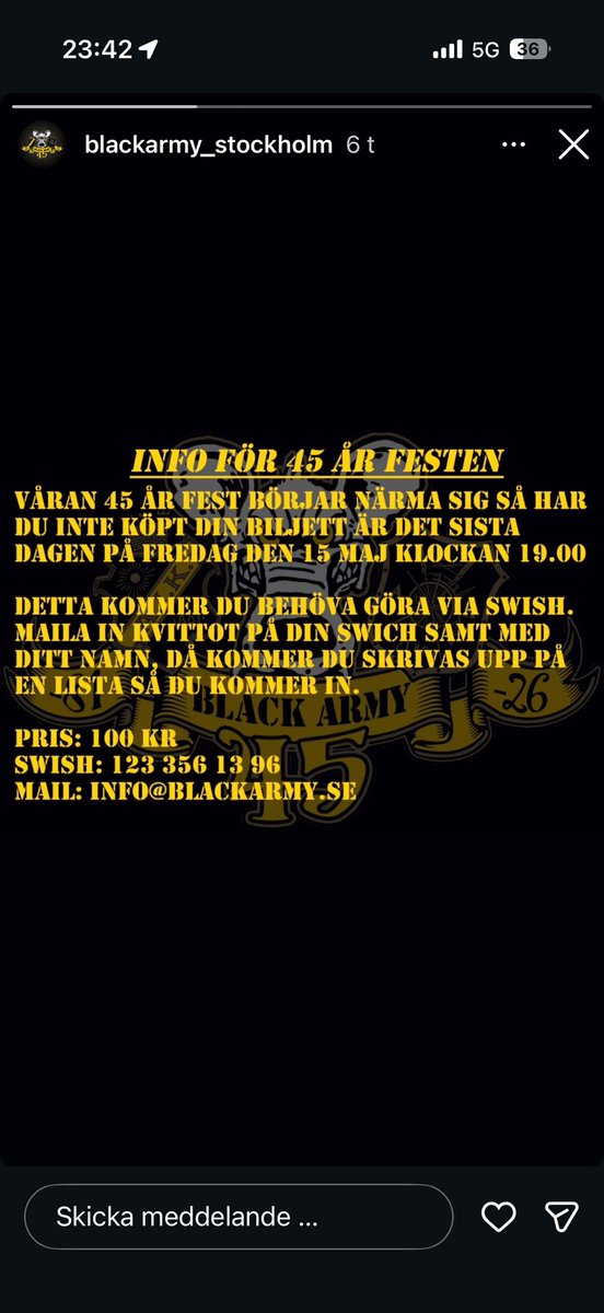 Christooffero's tweet photo. Klart man vill gå på BA:s fest! Herregud, lista och allt! Bara man SWICHAR och allt… Eller Swishar? Jag vet inte. Lägg ner grupperingen. https://t.co/X71t24OhKP