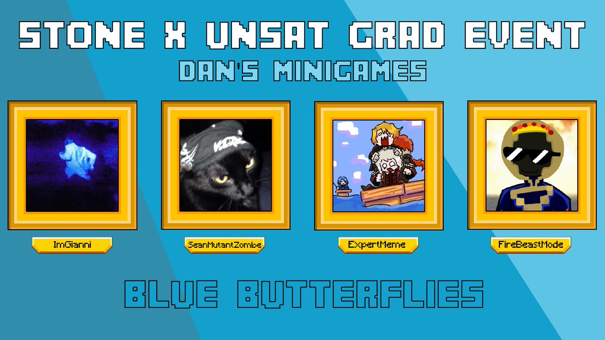 SDGGamenights's tweet photo. INTRODUCING THE BLUE BUTTERFLIES 
Watch them play on Saturday May 23rd at 10AM EST!
@img1anni @SeanMutantZombe @Cheeseman694200 and @FBMNOLIFE! https://t.co/tvwgu0xUqB