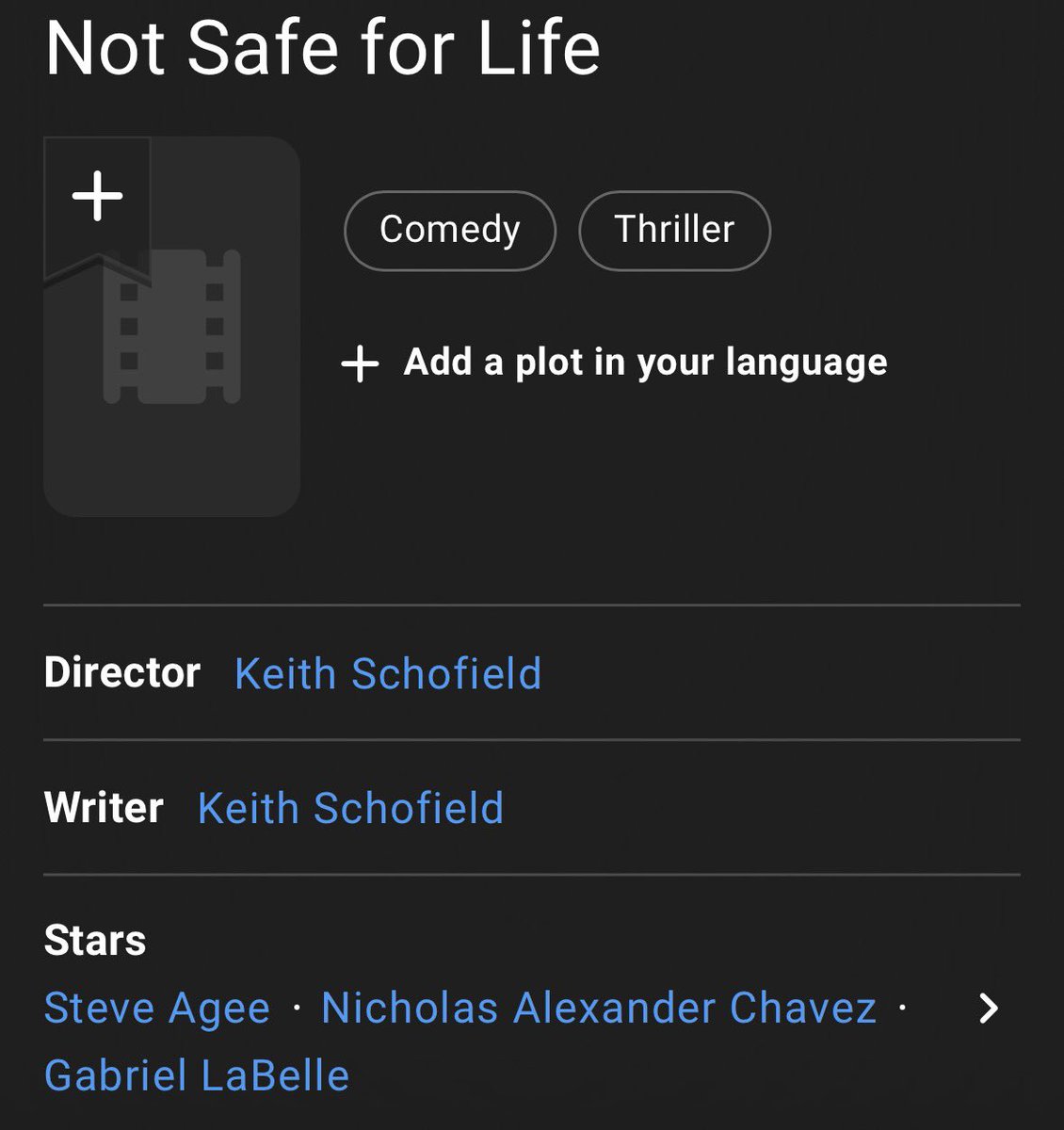 NACSPupdates's tweet photo. ¡NUEVA PELÍCULA EN CAMINO! 😍 IMDb añadió la comedia “Not Safe for Life” a la lista de próximos proyectos de Nicholas. Su nombre ya aparece entre el elenco principal, y recientemente se publicó una foto de él durante el rodaje.

🔗 https://t.co/0PXYip6lpU

🔗 https://t.co/Dq4C3PuhIa