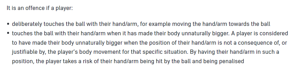 GersForum's tweet photo. Motherwell player handles ball - clear contact.

Deliberate?  No. Obvs.
Made his body unnaturally bigger? No. As it struck his hand directly in front of his forehead.

These are the only 2 criteria for handball offence in this situation.

Therefore, no handball offence committed. https://t.co/YsV20f6qRY