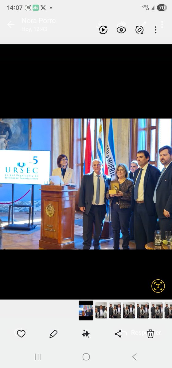 solivera2's tweet photo. En el Pcio. Legislativo,tuve el honor de recibir un reconocimiento como ex Presidenta y ex Directora de URSEC, en el marco de los 25 años de su creación.
Haber sido parte de la historia de esta institución a la que quiero mucho,significa haber contribuido, desde un lugar de responsabilidad institucional, al fortalecimiento de un organismo fundamental para el desarrollo del sector de telecomunicaciones y  de nues país.
Uruguay se ha construido sobre la base de instituciones serias, sólidas y respetadas. Cuidarlas, fortalecerlas y honrar su historia es también cuidar nuestra democracia, nuestra convivencia y la confianza de la ciudadanía.
Agradezco a las autoridades de URSEC por el reconocimiento y 
a los funcionarios de URSEC, que con compromiso, profesionalismo y don de gente han sido y son parte esencial de este camino.