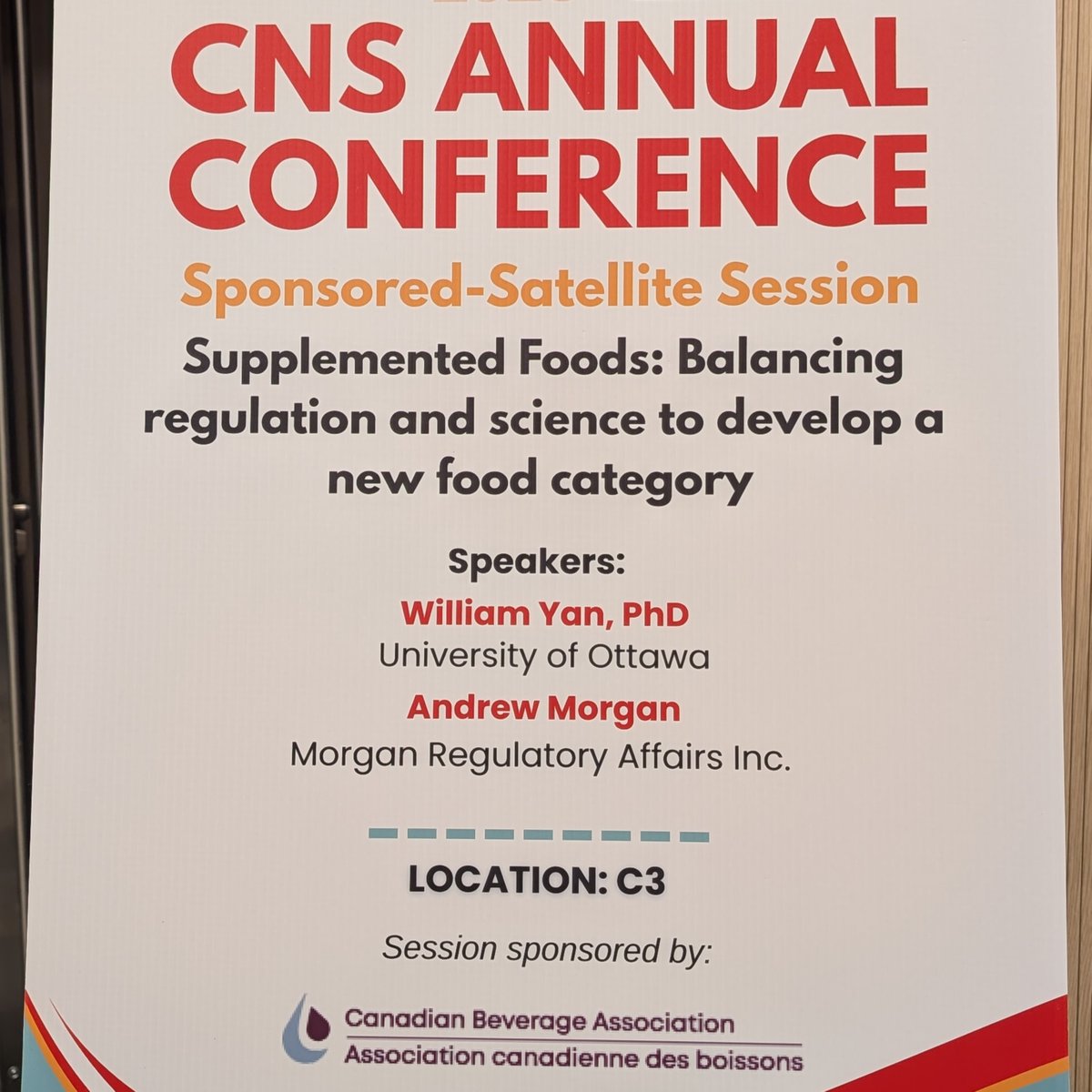 CanadaBev's tweet photo. At the Canadian Nutrition Society conference, the CBA sponsored a satellite session on supplemented foods, exploring how these regulations came to be and next steps to keep this framework current. Thanks to William Yan, Andrew Morgan &amp; chair Allison Duncan for a great discussion! https://t.co/fD0BHrzB0x