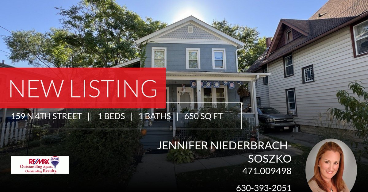 JenSellsHomes's tweet photo. 📍 New Listing 📍 Take a look at this fantastic new property that just hit the market located at 159 N 4th Street 2 in Aurora. Reach out here or at 630-393-2051 for more information

Jennifer Niederbrach-Soszko
630-674-2051 Cell/... https://t.co/ouZVhdAph0 https://t.co/MfmqaLE1go