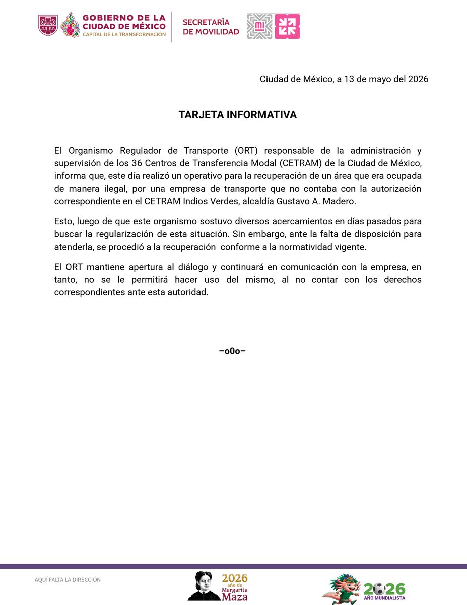 Organismo Regulador de Transporte tweet media