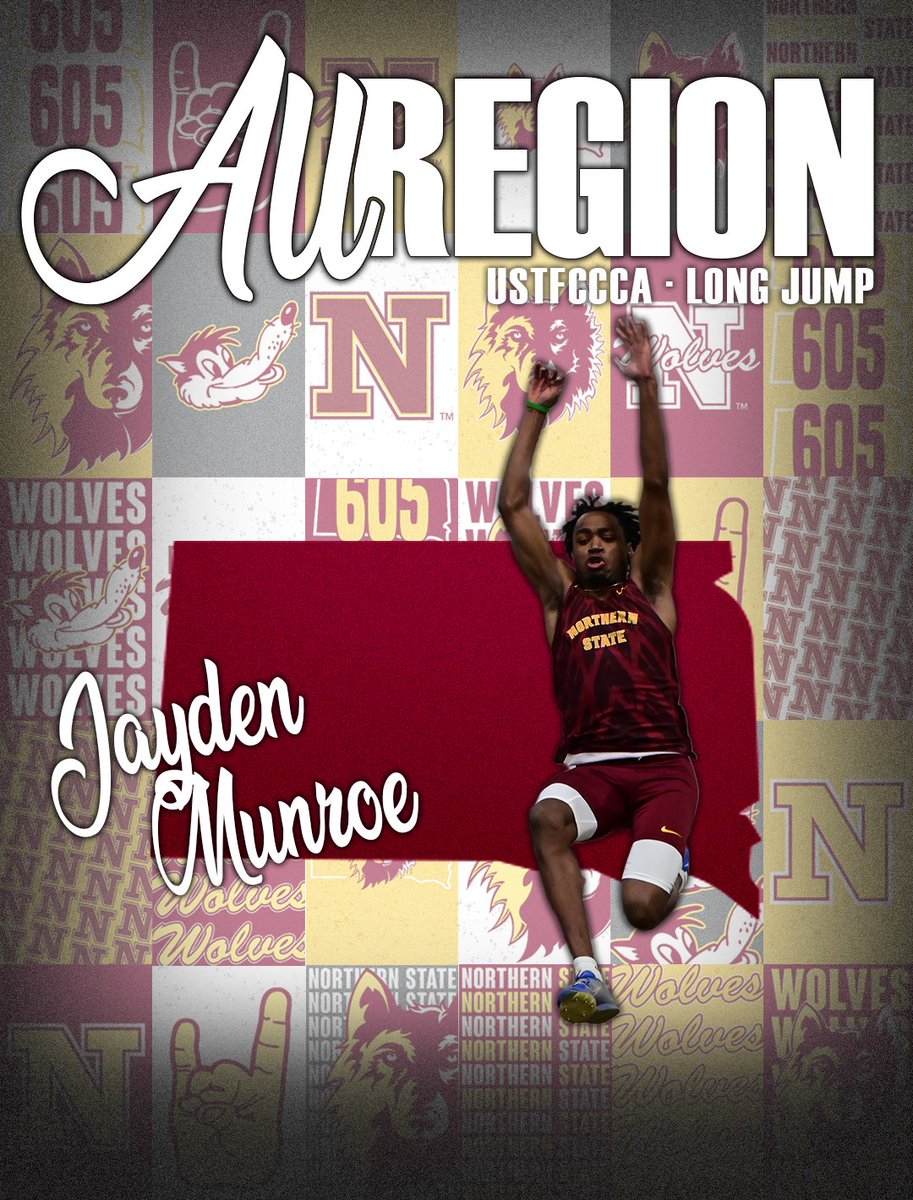 WolvesAthletics's tweet photo. 🚨 ALL-REGION WOLVES 🚨

Munroe landed on the USTFCCCA All-Region list for the men's long jump with his 7.62m mark at the Drake Relays.

#GoWolves🐺 | #maroonNgold🐾

FULL DETAILS ⬇️
https://t.co/IESEhFJmdz https://t.co/3SPtIYyD7Q