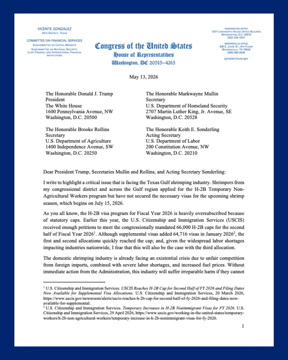 Rep. Vicente Gonzalez tweet media