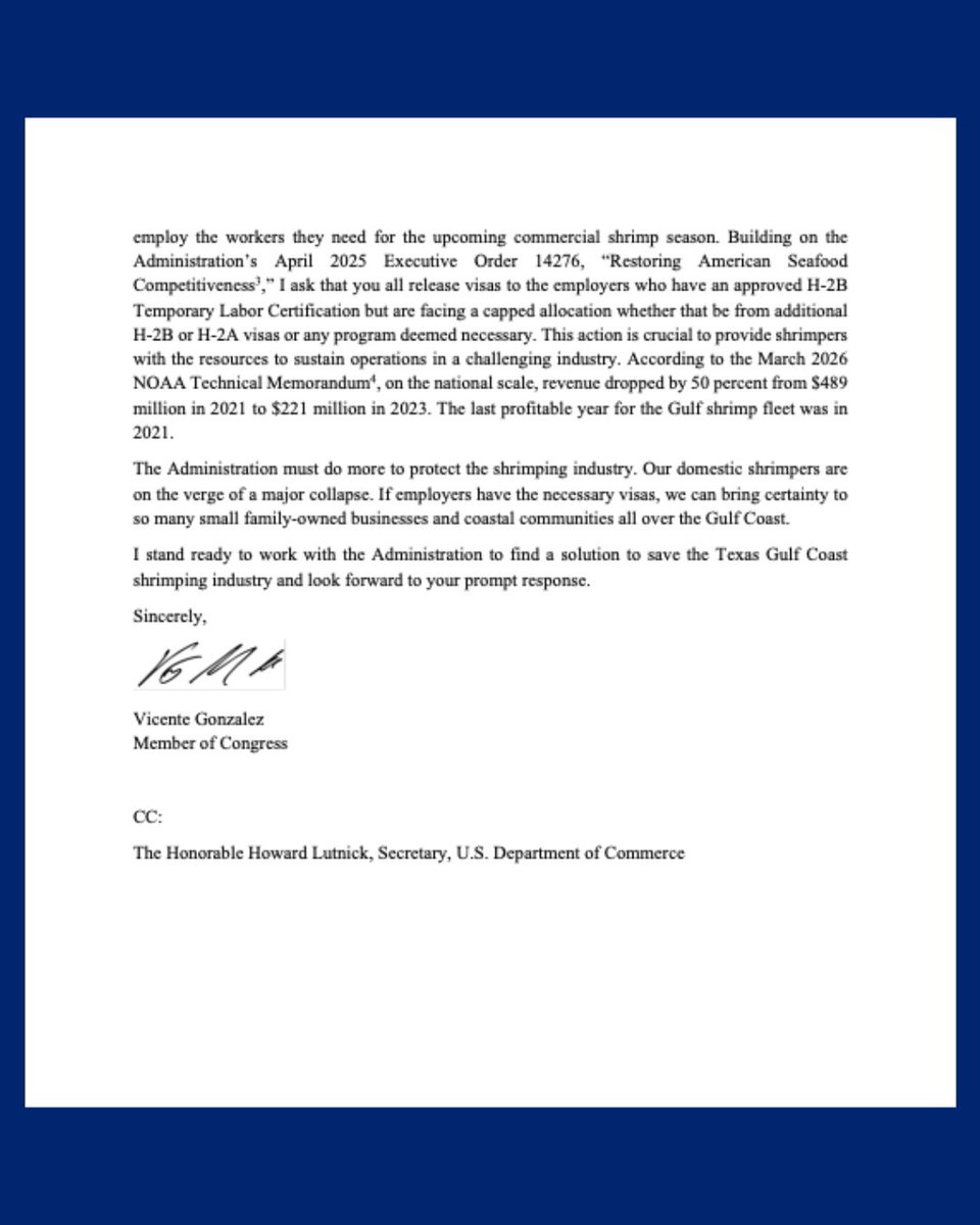 Rep. Vicente Gonzalez tweet media