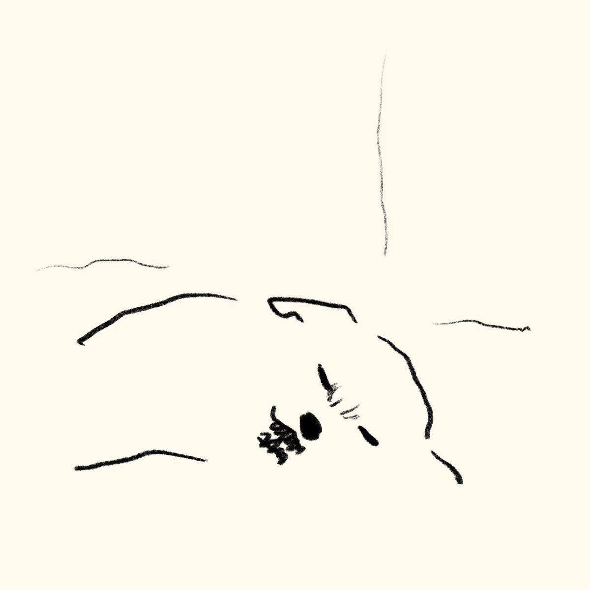 riposhima's tweet photo. スケッチ　夢のなかの何かに文句を言う犬 https://t.co/xaHbqE9XNs