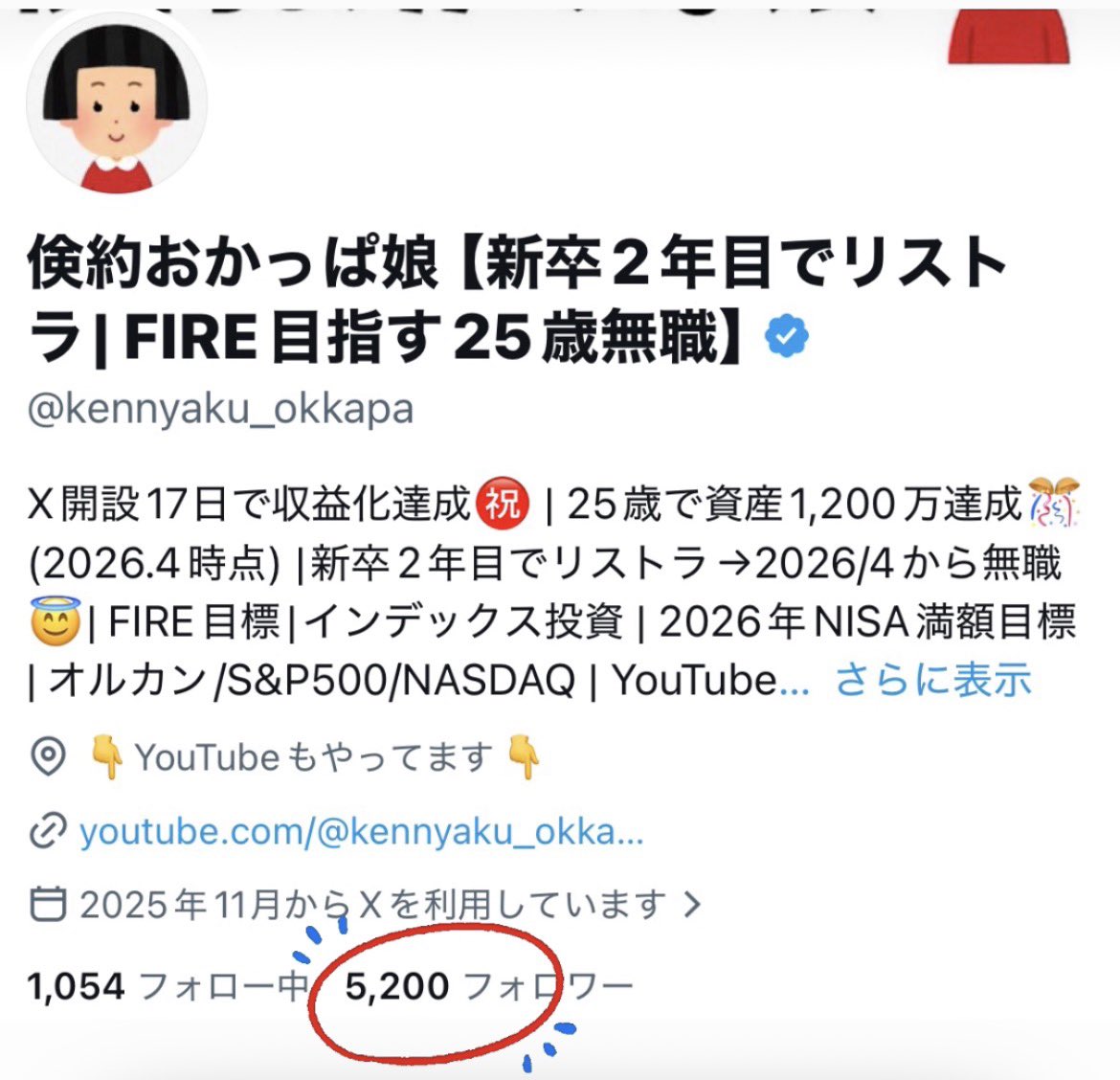 倹約おかっぱ娘【新卒2年目でリストラ| FIRE目指す25歳無職】 tweet media