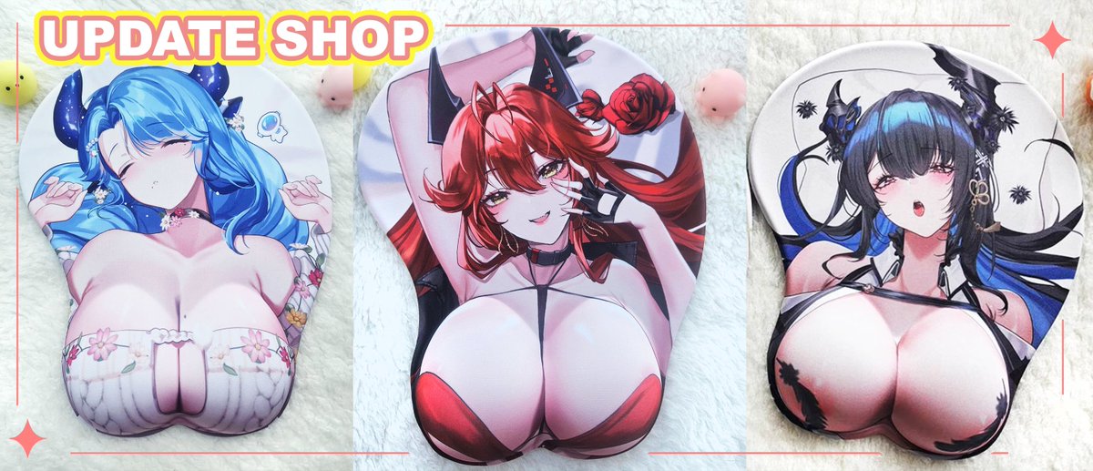 Hanh_R_A's tweet photo. ✨[SHOP UPDATE]✨

I received the Milkywayz and Nerissa Ravencroft oppai mousepads earlier than expected~ 🥹
and I finally have the Red Hood oppai mousepad too!!
They’re now available on my Etsy store °˖✧◝(⁰▿⁰)◜✧˖°

Thank you so much to everyone who preordered the Milky and Nerissa mousepads! I’ll start shipping them out this week 💕

I really appreciate all the support and kindness always ;; it means a lot to me!