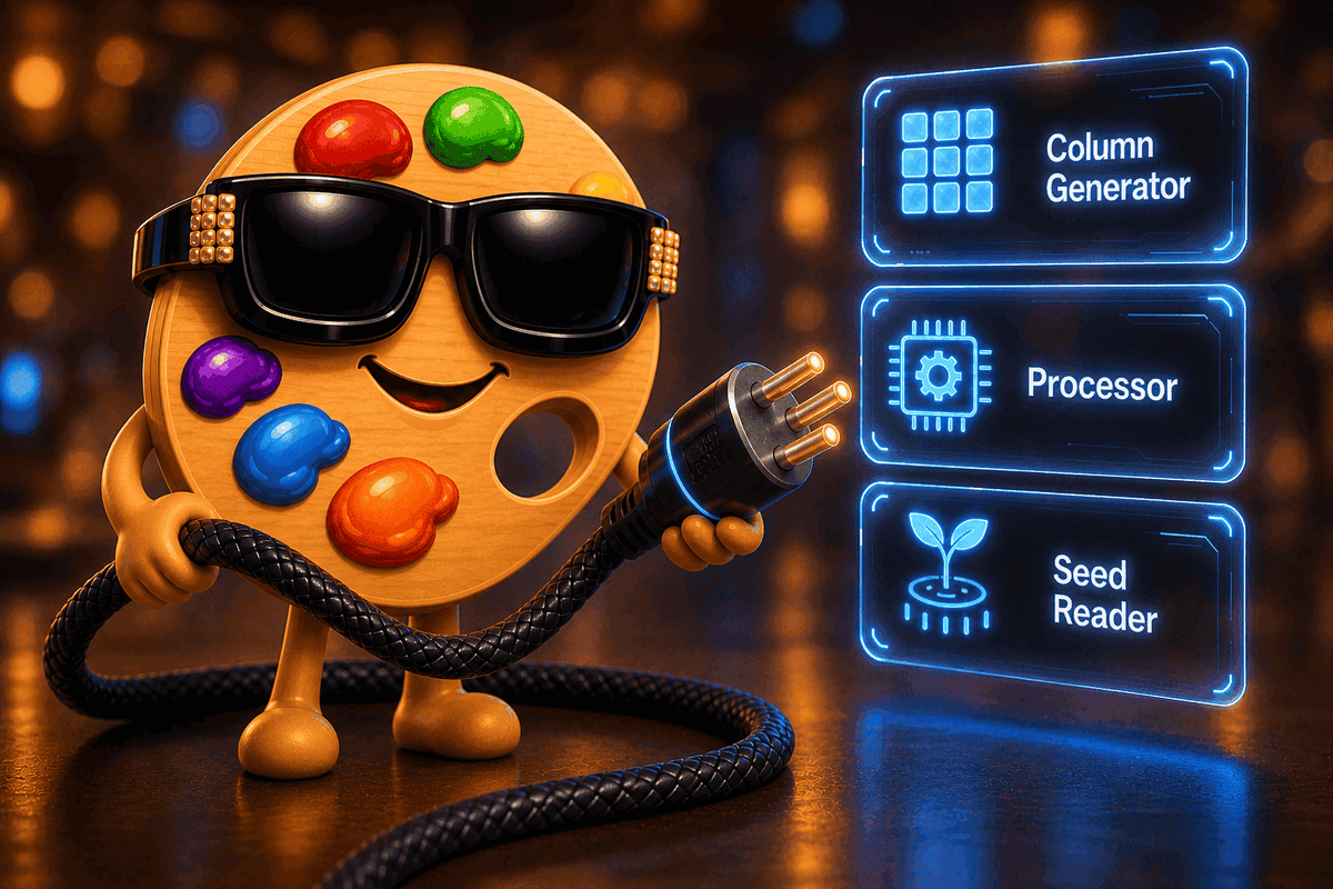 johnnypgreco's tweet photo. 🔌 🎨 Have it your way with Data Designer plugins!

I have been waiting for this release since we open sourced Data Designer. As of v0.6.0, plugins are stable and out of experimental mode 🙌

Need a custom seed reader for an internal corpus? A simulator-backed column generator? A processor that formats records for your trainer?

Now you can package that logic as a plugin with a typed config, then share it with your team or the broader community. Data Designer handles the framework work, so your customization plugs into the same declarative workflow.

Check out the Dev Note by @fujikanaeda and me for more info:

🔗 Dev Note
https://t.co/LaSejx5cHq

🔗 First-party plugins
https://t.co/yWjs6wri7p
