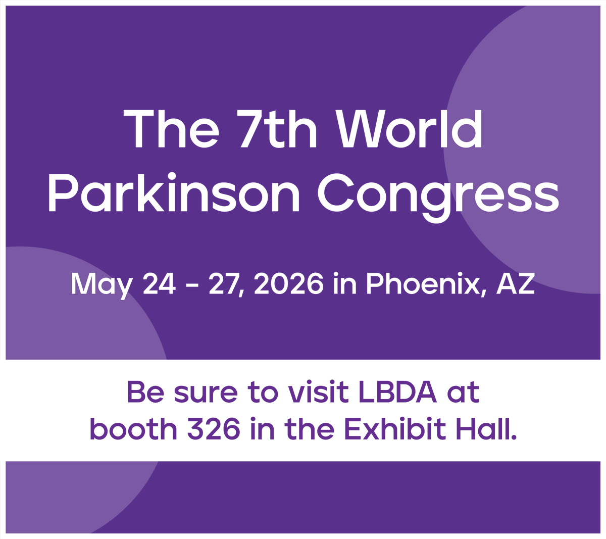 LBDAssoc's tweet photo. The 7th #WorldParkinsonCongress, May 24 – May 27 in Phoenix, AZ, convenes the international Parkinson’s community including researchers, clinicians, individuals living with Parkinson’s and more. Visit LBDA at booth 326 in the Exhibit Hall.

Learn more: https://t.co/AybxQjGkqp https://t.co/2EejNe7YRd
