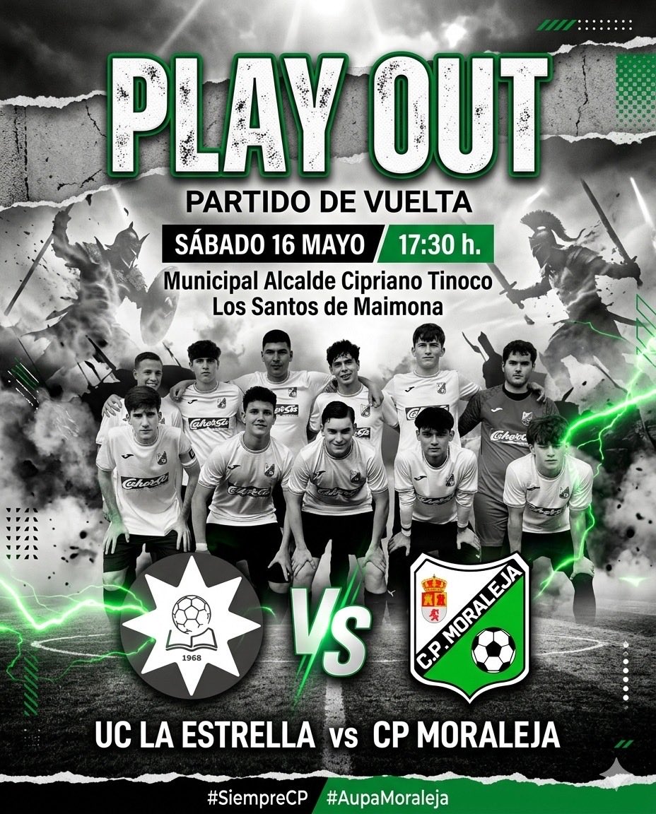 moralejacp's tweet photo. ‼️PRÓXIMO PARTIDO‼️

#JuvenilesCP🏴‍☠️ PLAY-OUT por la permanencia!!

UC.LaEstrella 
       ✅
CP.MoralejaCahersa

📅Sábado 16/5 
⏰17.30h
🏟️Municipal Cipriano Tinoco

Vamos Equipo confiamos en vosotros, lo vais a conseguir, VamooossssCP!!👏🏻🤍🖤👏🏻

AHORA MÁS QUE NUNCA #SiempreCP🤍🖤 https://t.co/nlzDryi5PO