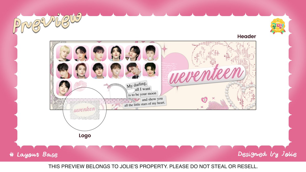 jo__olie's tweet photo. ᅠ 
.𖥔˚ᅠLayout Base
♡ Logo and header for @.ueventeen<𝟑 .ᐟ

more details ⌯⌲ https://t.co/FP4kRO6cCy https://t.co/hjhoaoqBJg