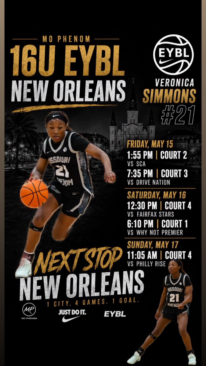 veehoops09's tweet photo. Very excited for Session 2 this weekend in New Orleans!! It is always fun competing with this 16 U EYBL @MissouriPhenom group.
ITS GO TIME!
@greglogs @CoachJodi_ https://t.co/PvbIXZmShy