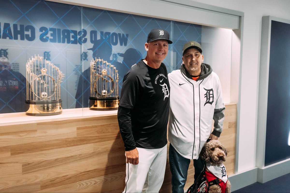 Morg_Led's tweet photo. First Responder Friday Recognition and meeting A.J. Hinch on May 1st, 2026!!! This was such an amazing experience. We are super blessed by the Tigers and their willingness to allow us into their “home”. We had such a fun evening and made awesome memories. 
@tigers @daniellabruce_ @andydirks12 @jasonbenetti @PAWSDetroit