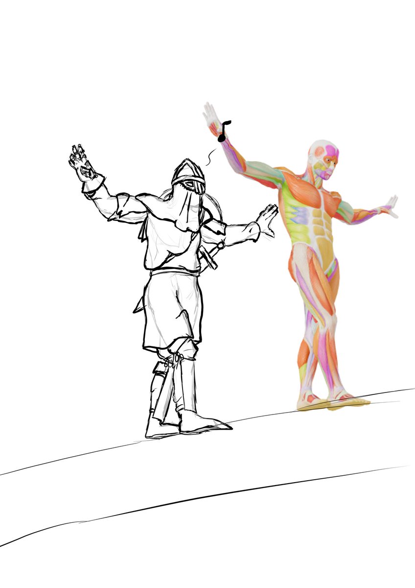TheStairLizard's tweet photo. More pose training with our favorite man at arms! Or maybe he is just a merc? Id have to look into the details of what makes what lol. https://t.co/oXL3KZOSws