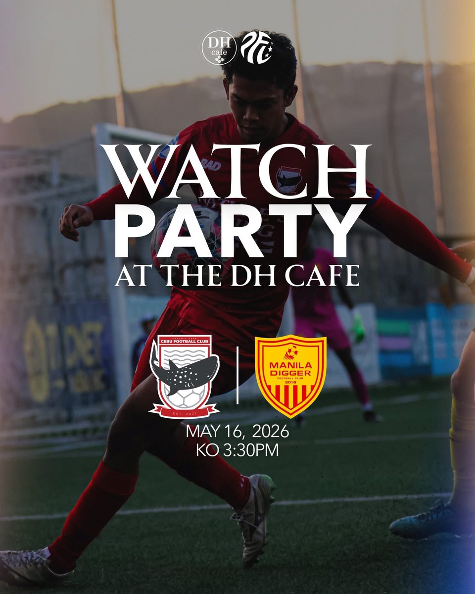 CebuFC's tweet photo. WATCH PARTY SZN 🔥
First of five at DH Cafe 💛
Come cheer on the Gentle Giants and show your support from Cebu to Manila.

#CebuFC #TaraCebu #WeArePFL https://t.co/AcOc9KsgK7