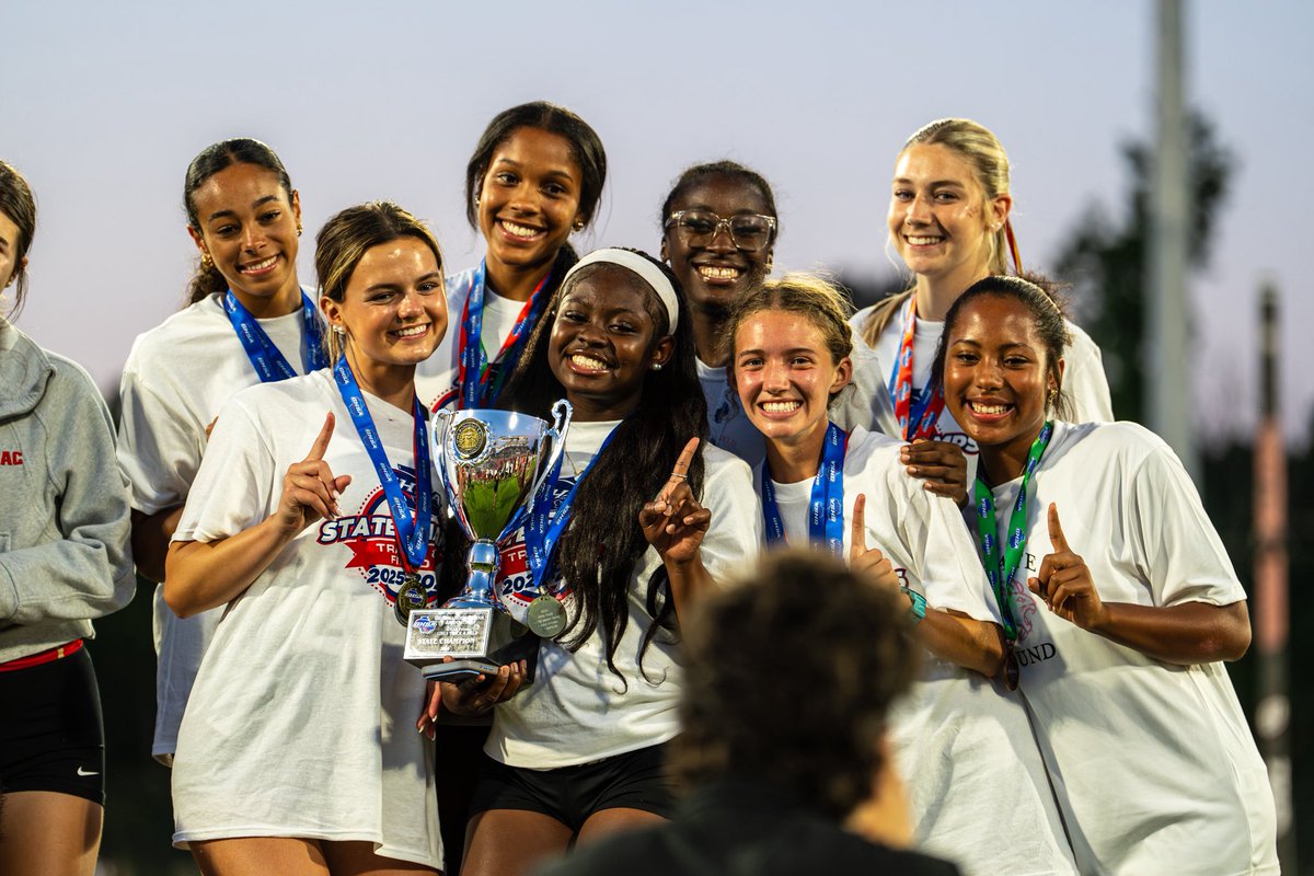 hcaathletic's tweet photo. STATE CHAMPIONS 🏆🏆

Hebron girls track and field wins its second state championship in four years! The Lions won in convincing fashion, winning the title by 30 team points! 

Congratulations, Lions‼️ https://t.co/jzsc888mAI